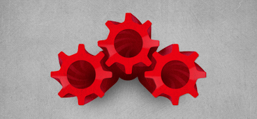 Red Vines shaped into helical gears