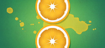 Illustration of an orange sliced in half